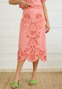 Sewing Down South x Crown & Ivy™ Hayes Embroidered Pencil Skirt
