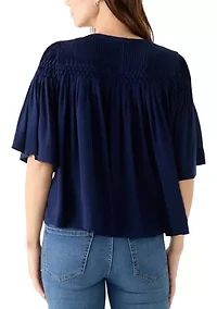 Women's 3/4 Sleeve Pintuck Top