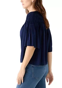 Women's 3/4 Sleeve Pintuck Top