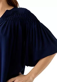 Women's 3/4 Sleeve Pintuck Top