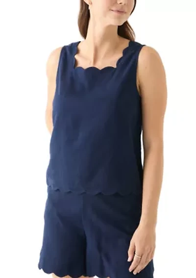 Women's Sleeveless Scallop Tank Top