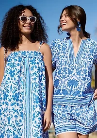 Sewing Down South x Crown & Ivy™ Stono Short Sleeve Printed Blouse