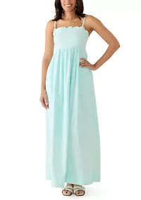 Women's Sleeveless Scalloped Maxi Dress