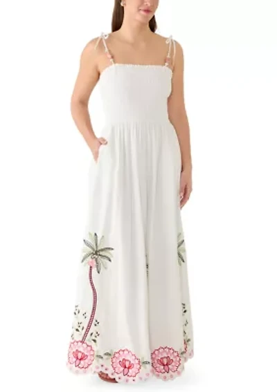 Women's Sleeveless Embroidered Maxi Dress