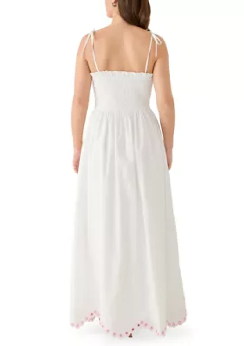Women's Sleeveless Embroidered Maxi Dress