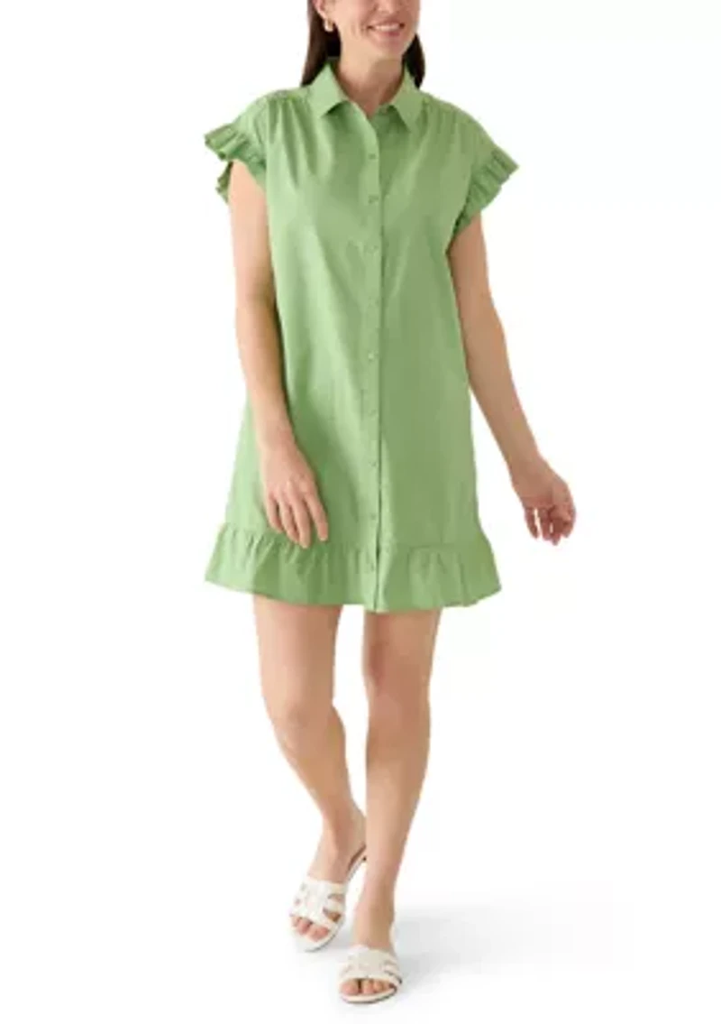 Women's Short Sleeve Flutter Mini Dress