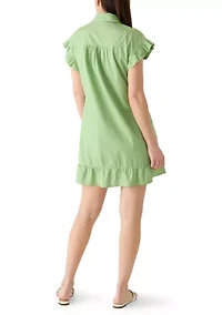 Women's Short Sleeve Flutter Mini Dress