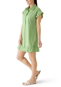 Women's Short Sleeve Flutter Mini Dress