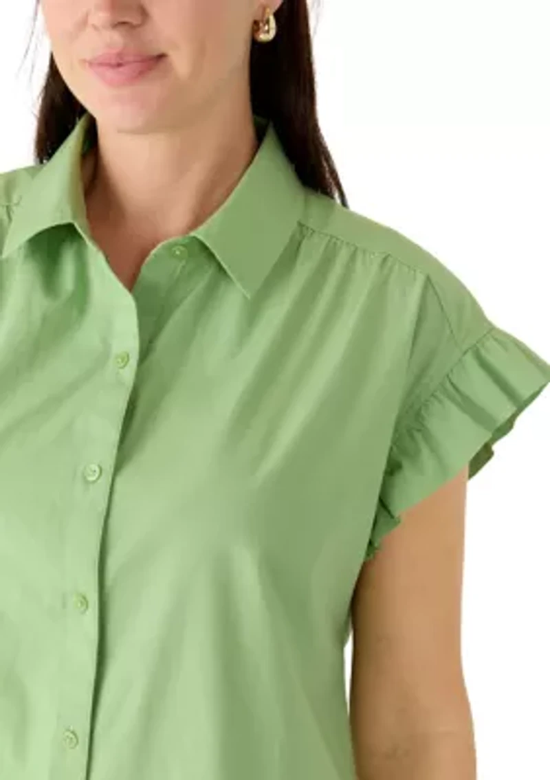 Women's Short Sleeve Flutter Mini Dress