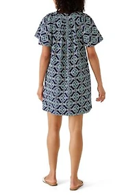 Women's Split Neck Printed Dress