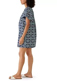 Women's Split Neck Printed Dress