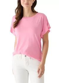 Women's Short Sleeve Ruffle Shirt