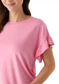 Women's Short Sleeve Ruffle Shirt