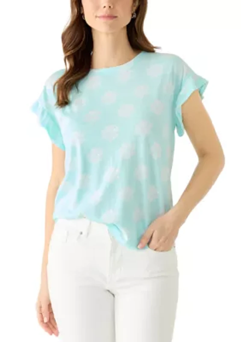 Women's Short Sleeve Ruffle Top