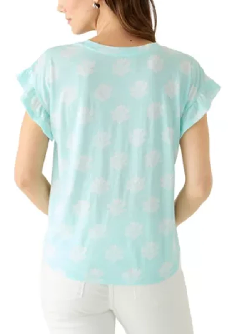 Women's Short Sleeve Ruffle Top
