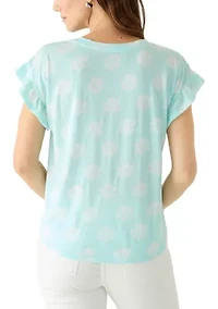 Women's Short Sleeve Ruffle Top