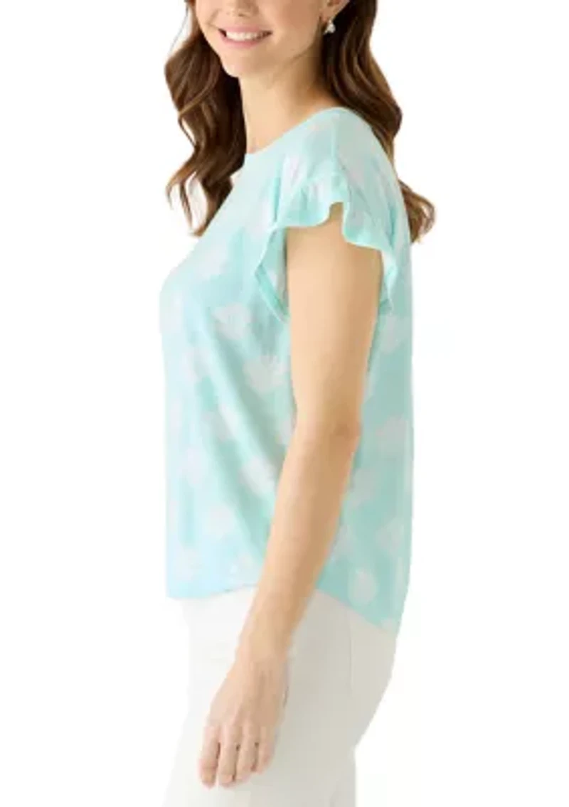 Women's Short Sleeve Ruffle Top