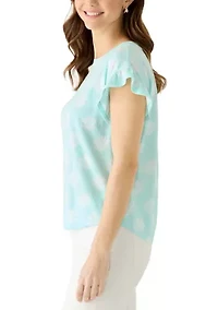 Women's Short Sleeve Ruffle Top