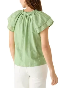 Women's Ruffle Sleeve Peasant Shirt