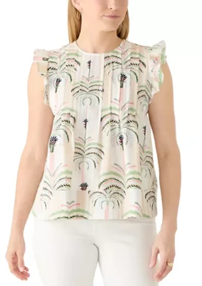 Women's Pintuck Flutter Tank Top