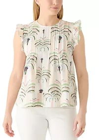 Women's Pintuck Flutter Tank Top
