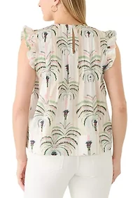 Women's Pintuck Flutter Tank Top