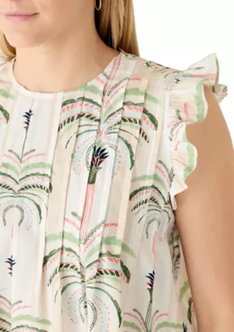 Women's Pintuck Flutter Tank Top