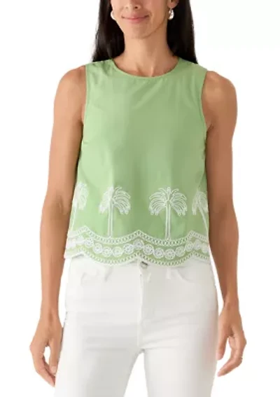 Women's Sleeveless Embroidered Tank Top