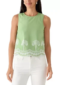 Women's Sleeveless Embroidered Tank Top