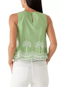 Women's Sleeveless Embroidered Tank Top