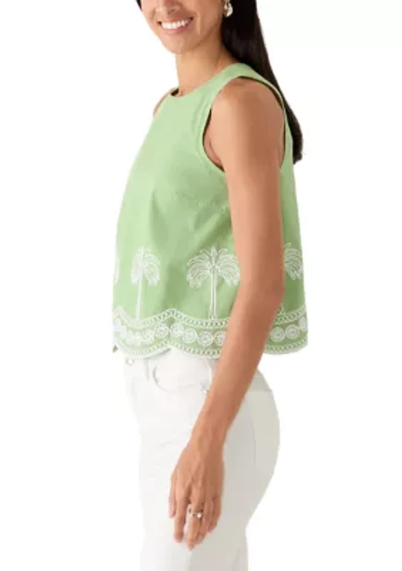 Women's Sleeveless Embroidered Tank Top