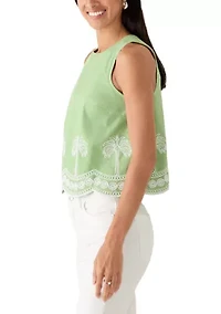 Women's Sleeveless Embroidered Tank Top