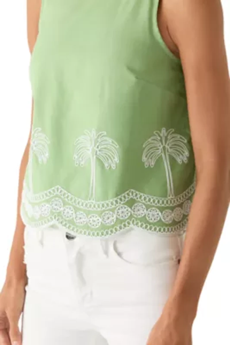 Women's Sleeveless Embroidered Tank Top