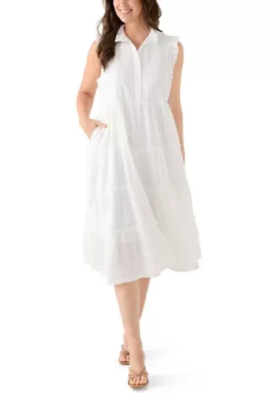 Women's Sleeveless Ruffle Tier Midi Dress