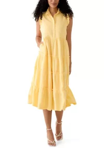 Women's Sleeveless Ruffle Tier Midi Dress