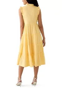 Women's Sleeveless Ruffle Tier Midi Dress