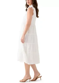 Women's Sleeveless Ruffle Tier Midi Dress