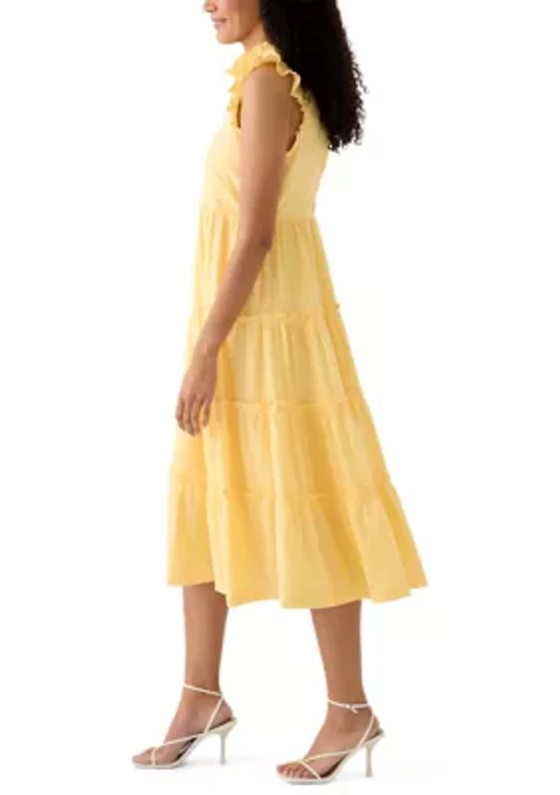 Women's Sleeveless Ruffle Tier Midi Dress