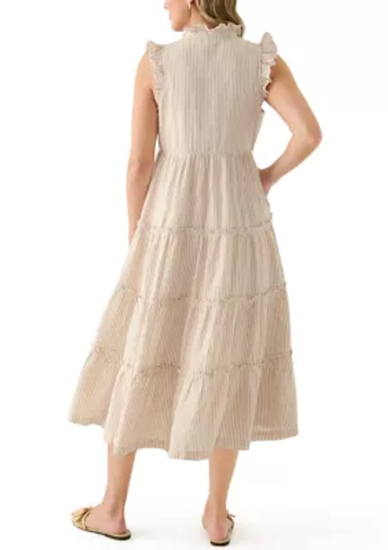 Women's Sleeveless Ruffle Tier Midi Dress