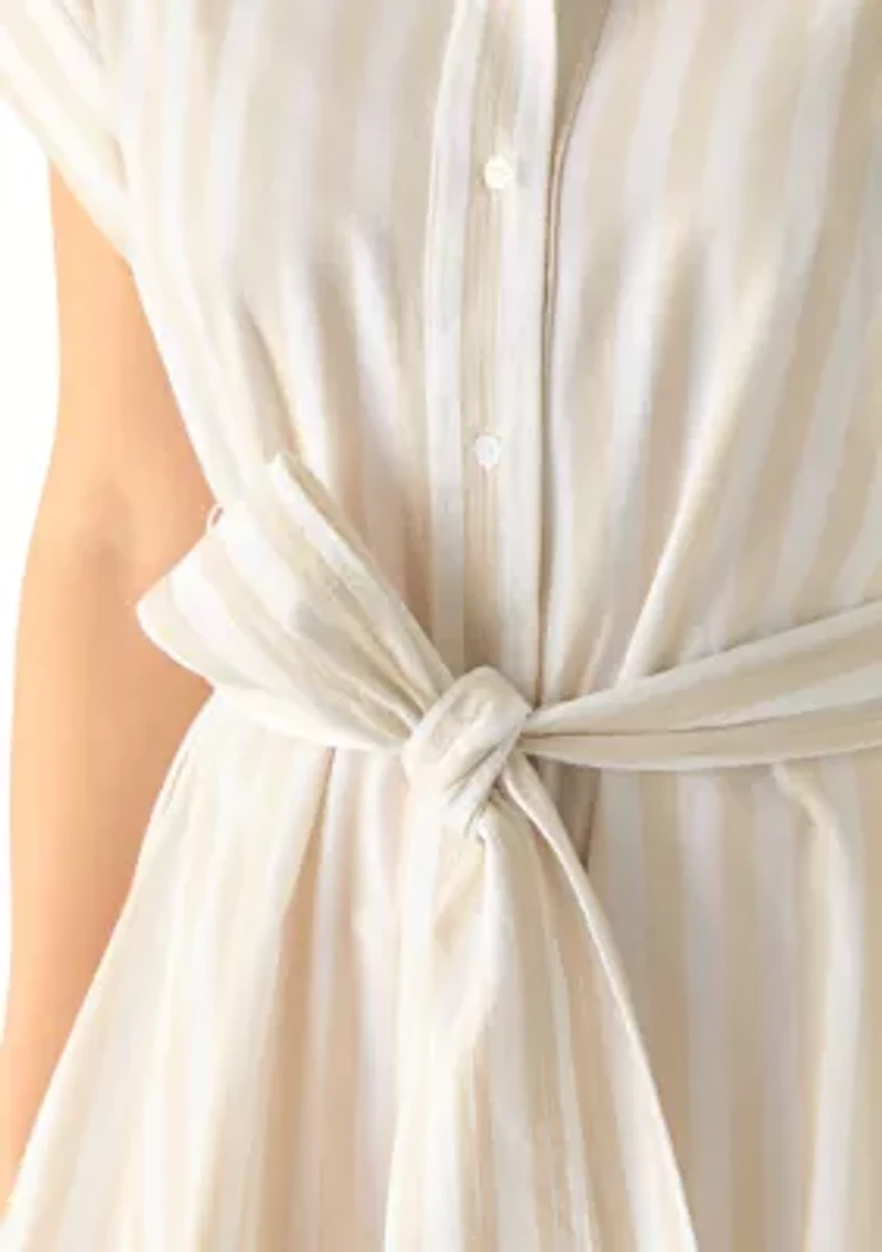 Women's Short Sleeve Dolman Belt Mini Dress