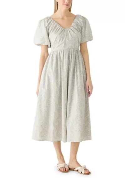 Women's Short Sleeve Scoop Neck Midi Dress