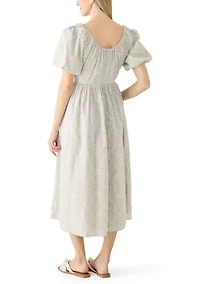 Women's Short Sleeve Scoop Neck Midi Dress