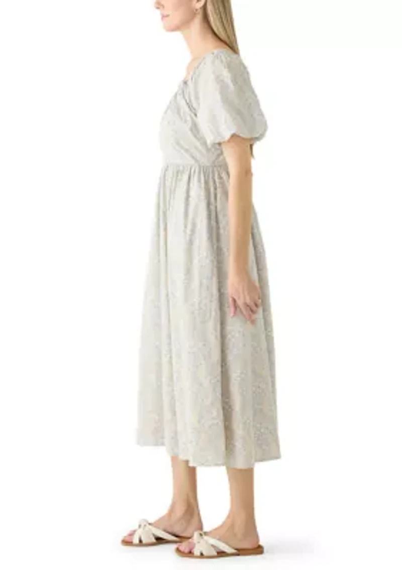 Women's Short Sleeve Scoop Neck Midi Dress