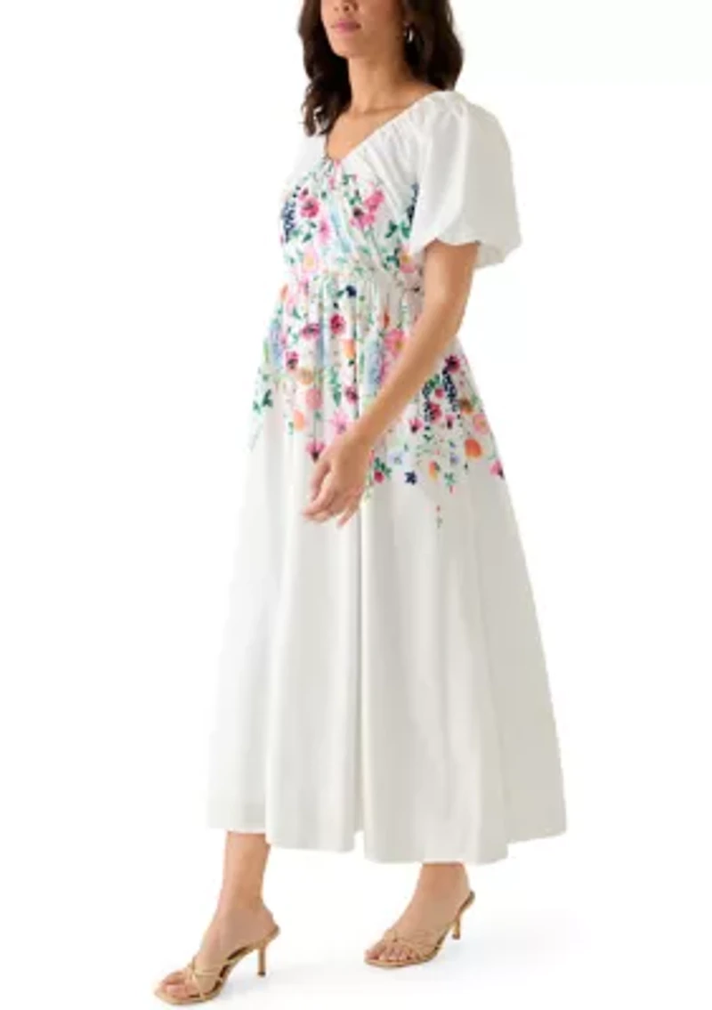 Women's Short Sleeve Scoop Neck Midi Dress