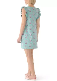 Women's Flutter Sleeve Print Knit Dress