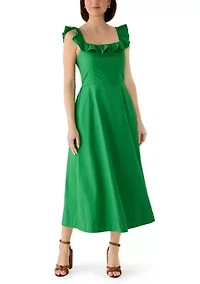 Women's Sleeveless Frill Midi Dress