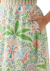 Women's Sleeveless Frill Print Midi Dress