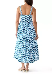 Women's Sleeveless Print Midi Dress