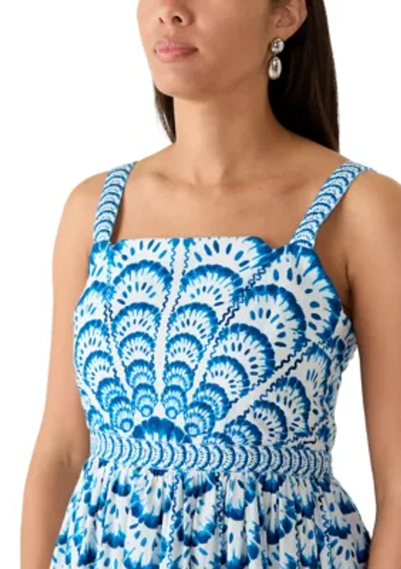 Women's Sleeveless Print Midi Dress