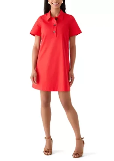 Women's Short Sleeve Swing Shirtdress